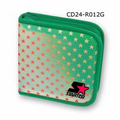 3D Lenticular CD Wallet/ Case with Green Trim - 24 CD's (Stars)